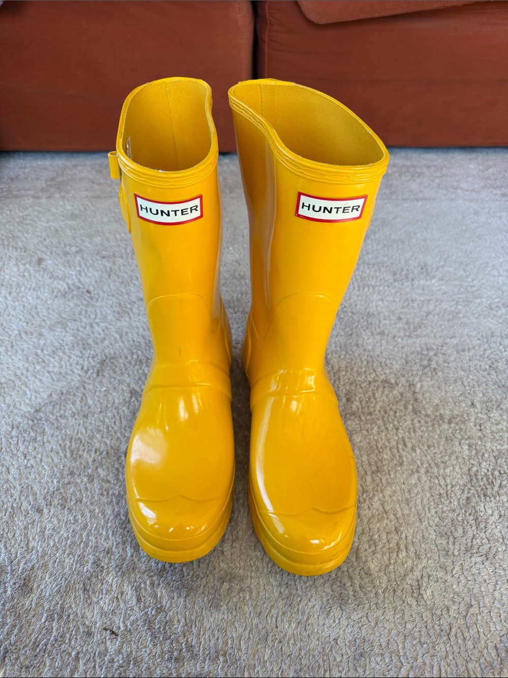 Hunter WOMENS Gloss Yellow Rain Boots